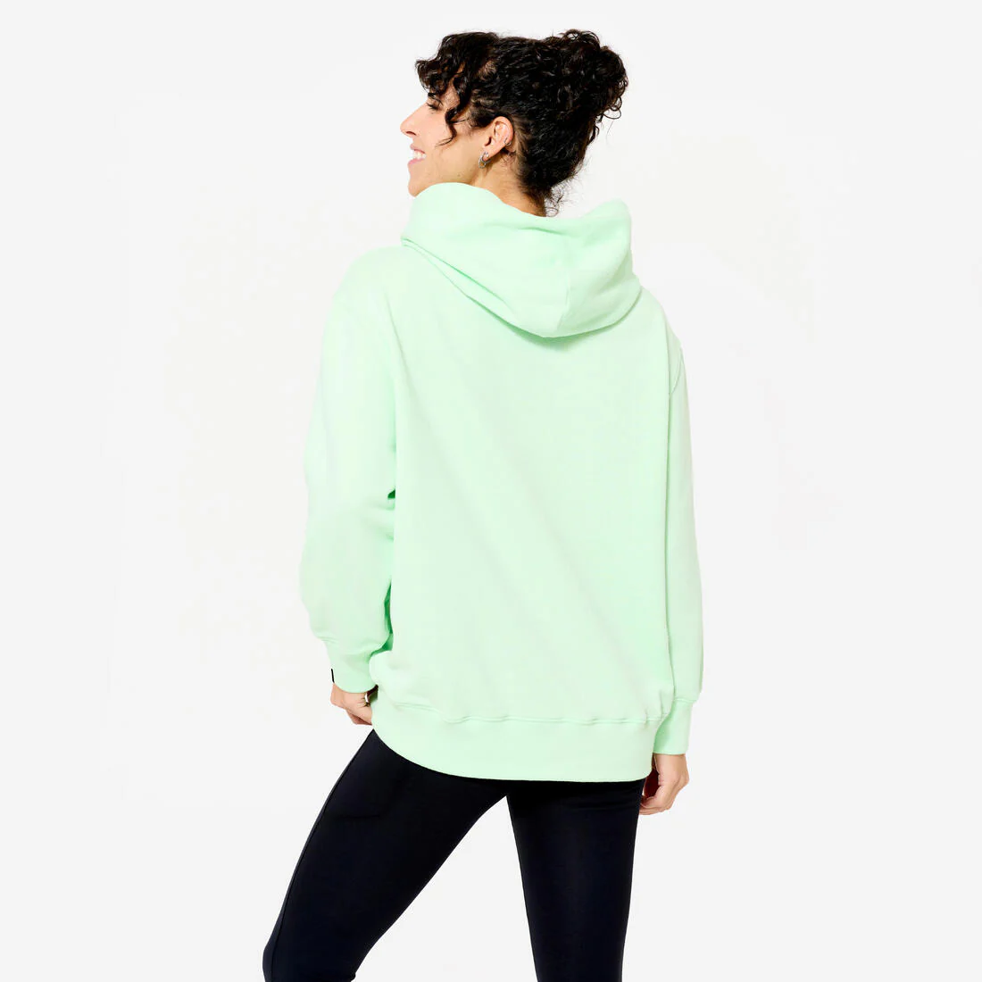 Sweat à Capuche Fitness Oversize Femme 520 - Vert Clair - Image 4
