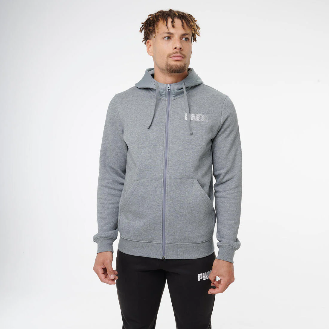 Sweat à capuche zippé en coton homme