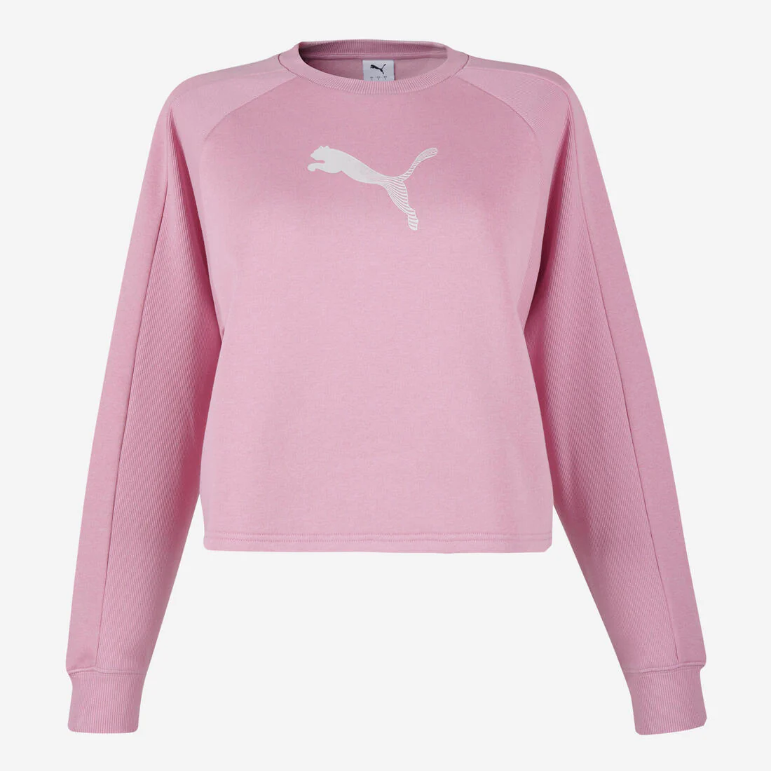 Sweat crop en coton femme, rose - Image 6