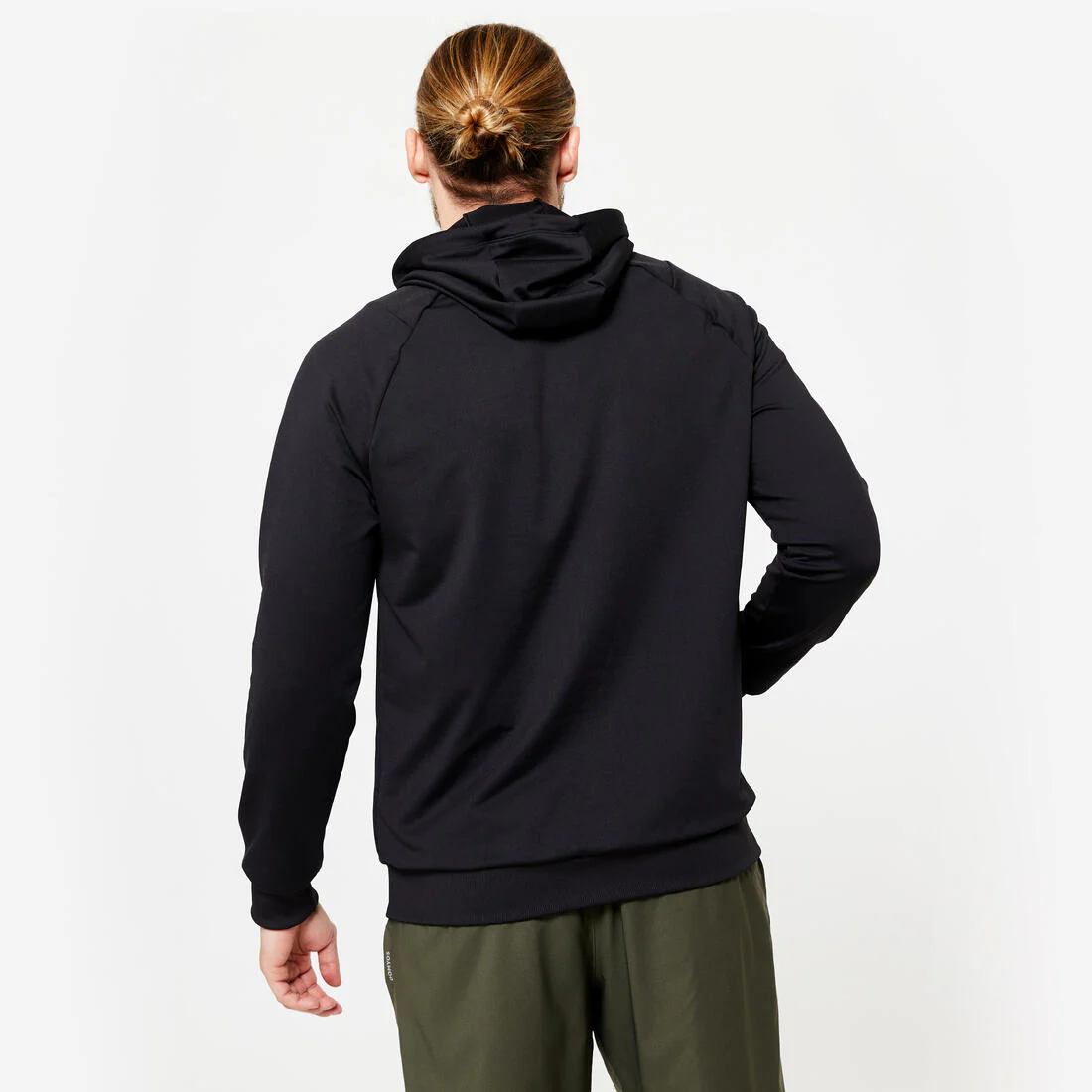 Sweat de fitness essentiel respirant capuche homme - noir uni - Image 4