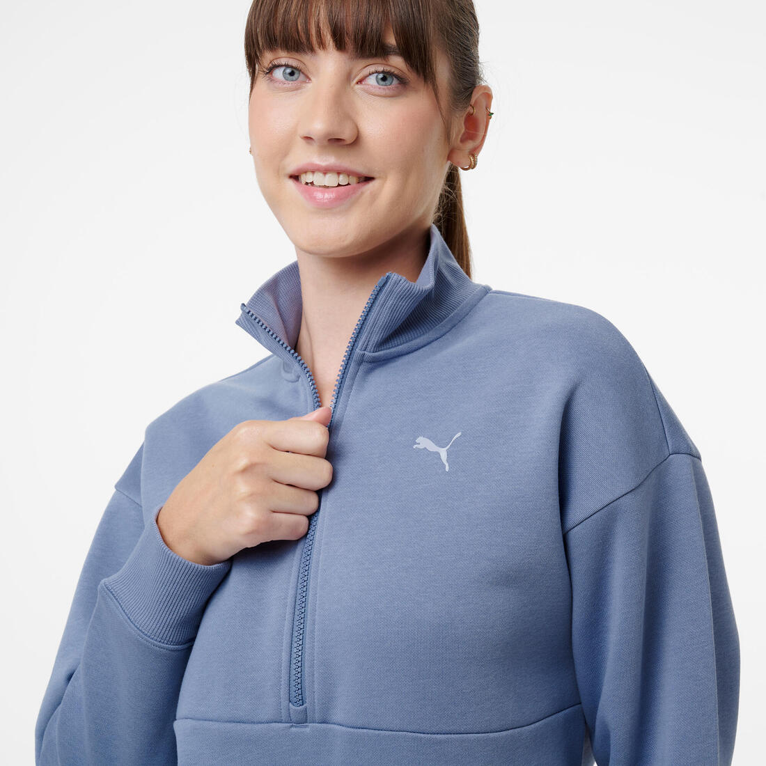 Sweat femme zippé, lavande - Image 4