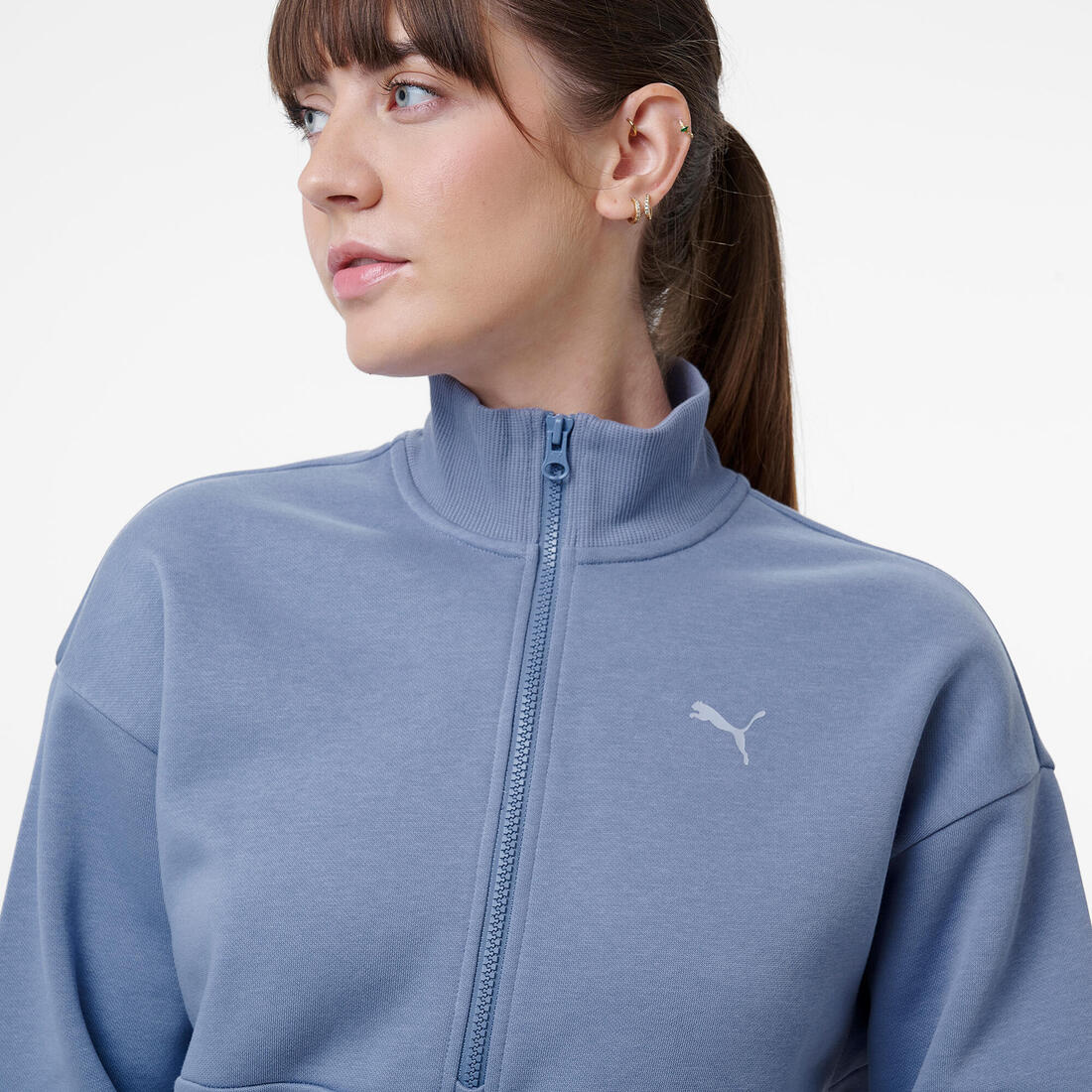 Sweat femme zippé, lavande - Image 5