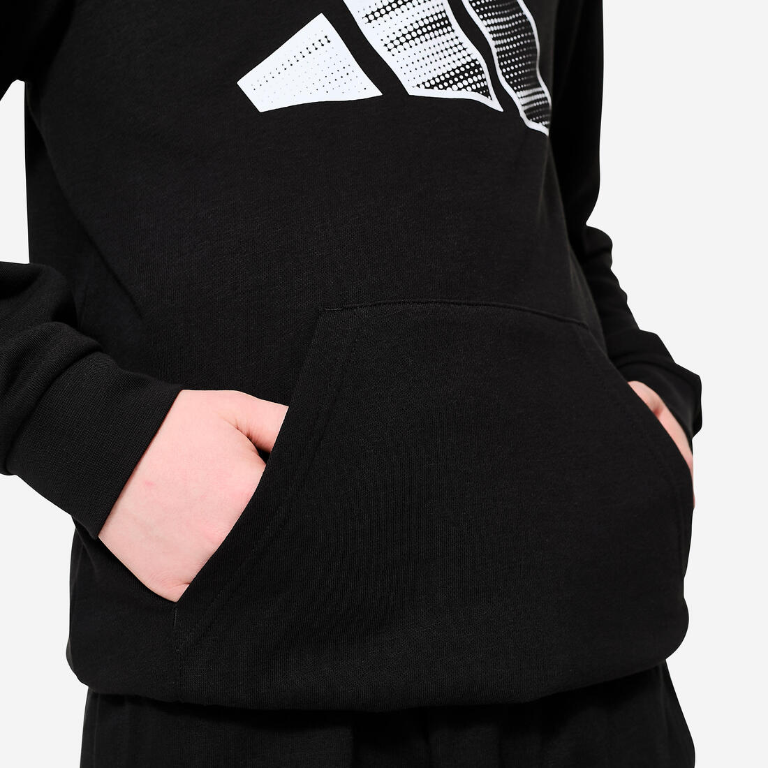 Sweat-shirt à capuche enfant, noir - Image 3