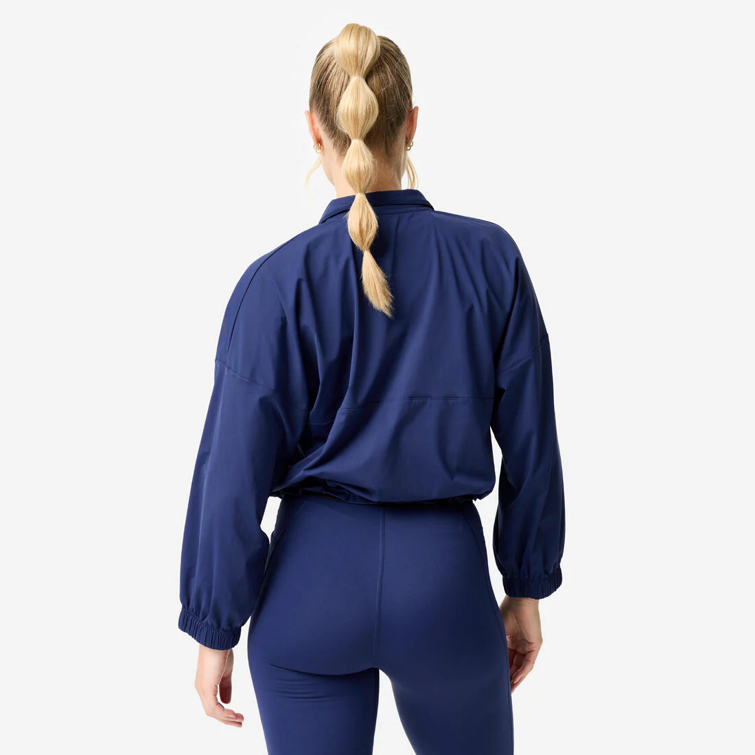 Sweat-shirt de sport léger sans capuche femme, bleu marine - Image 5