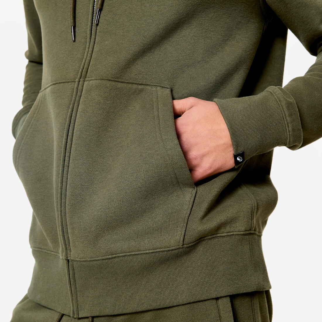 Sweat zippé à capuche de fitness en molleton homme - Image 21