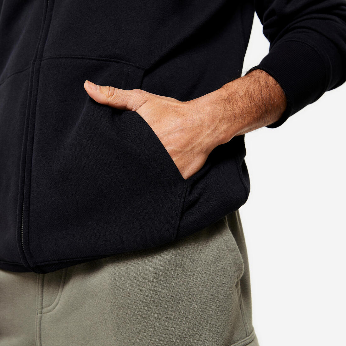 Sweat zippé à capuche de fitness en molleton homme - Image 24