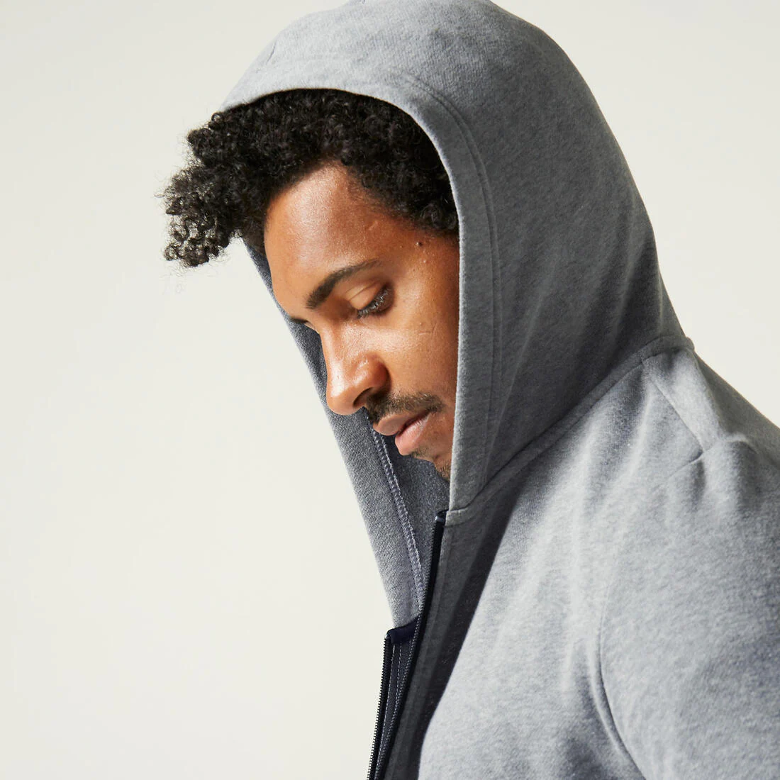 Sweat zippé à capuche fitness homme - 100 bleu foncé - Image 5
