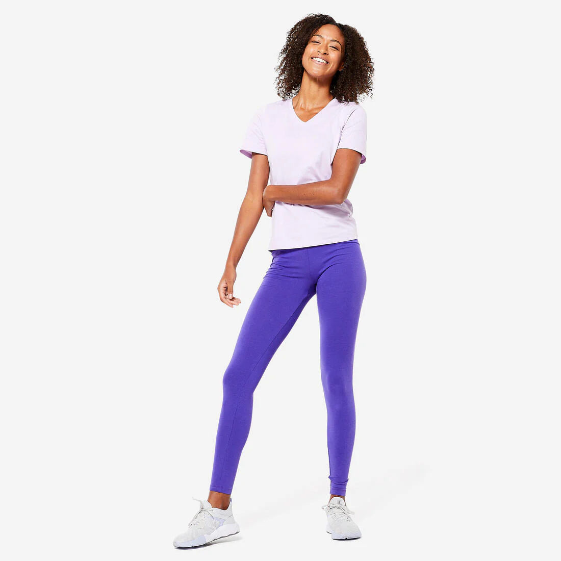 T-shirt col V fitness en coton femme - Image 10