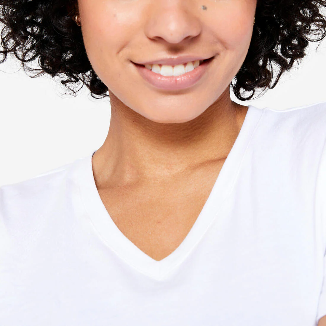 T-shirt col V fitness en coton femme - Image 15