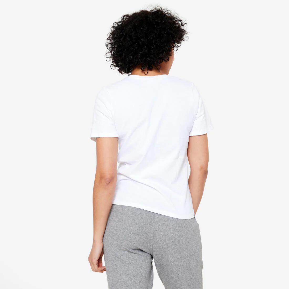 T-shirt col V fitness en coton femme - Image 17
