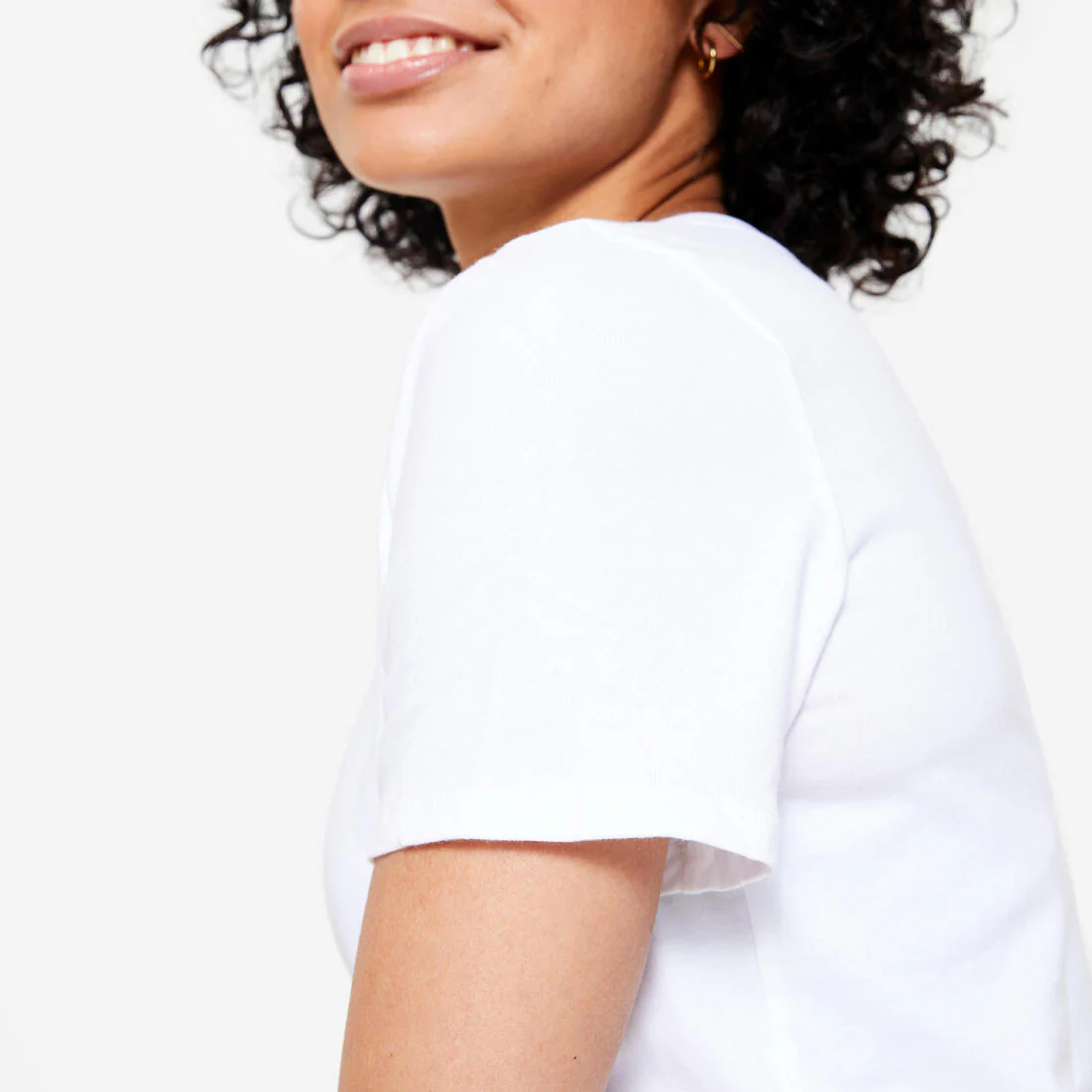 T-shirt col V fitness en coton femme - Image 21