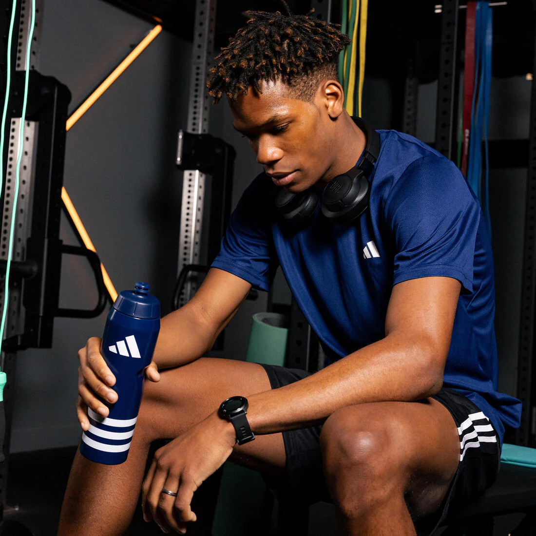 T-SHIRT DE FITNESS CARDIO ADIDAS HOMME BLEU - Image 8