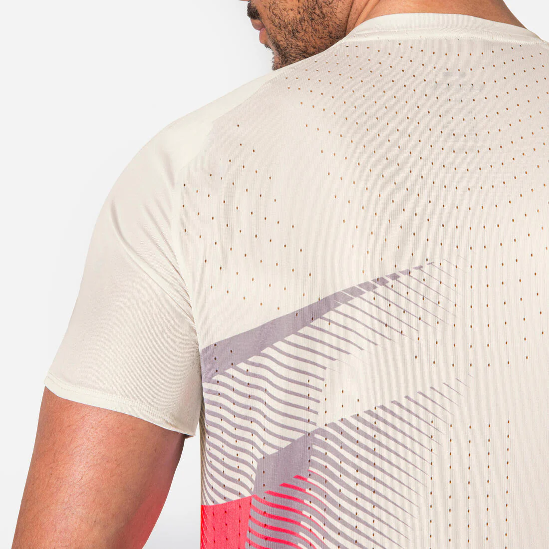 T-shirt de running Homme, Kiprun PROTEAM beige rose - Image 9