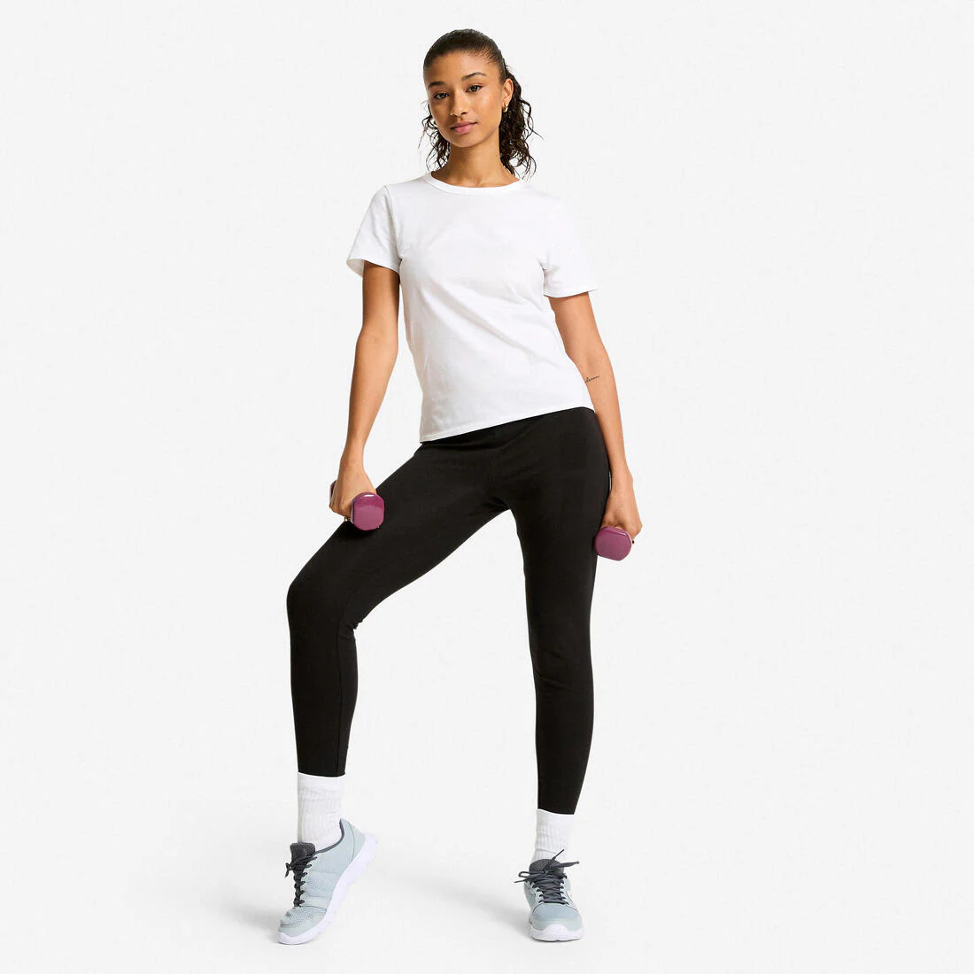 T-shirt Fitness Femme - 100 Blanc glacier - Image 3