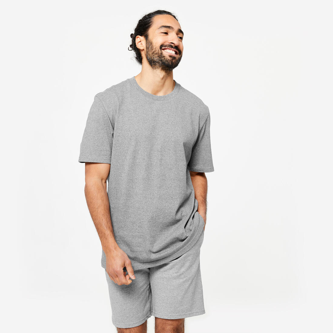 T-shirt de fitness 28% recyclé coton homme, gris
