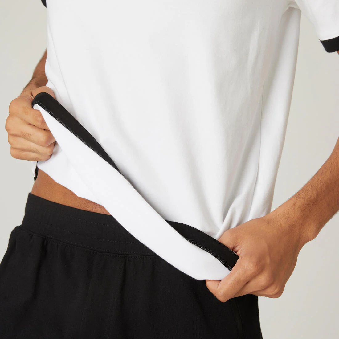T-shirt fitness manches courtes slim coton extensible col rond homme - Image 5
