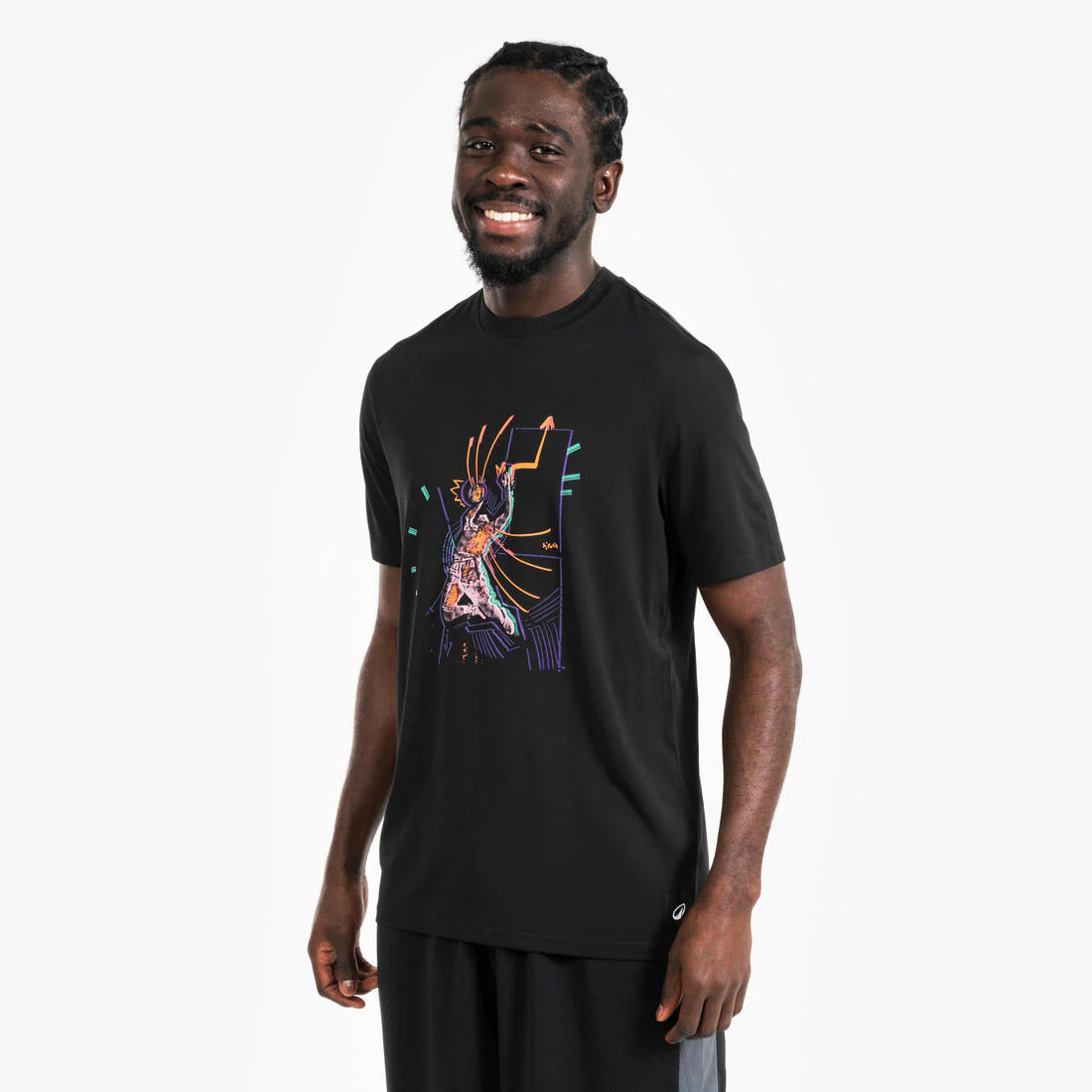 T-SHIRT / MAILLOT DE BASKETBALL HOMME TS500 BLANC 6 PHOTOS - Image 3
