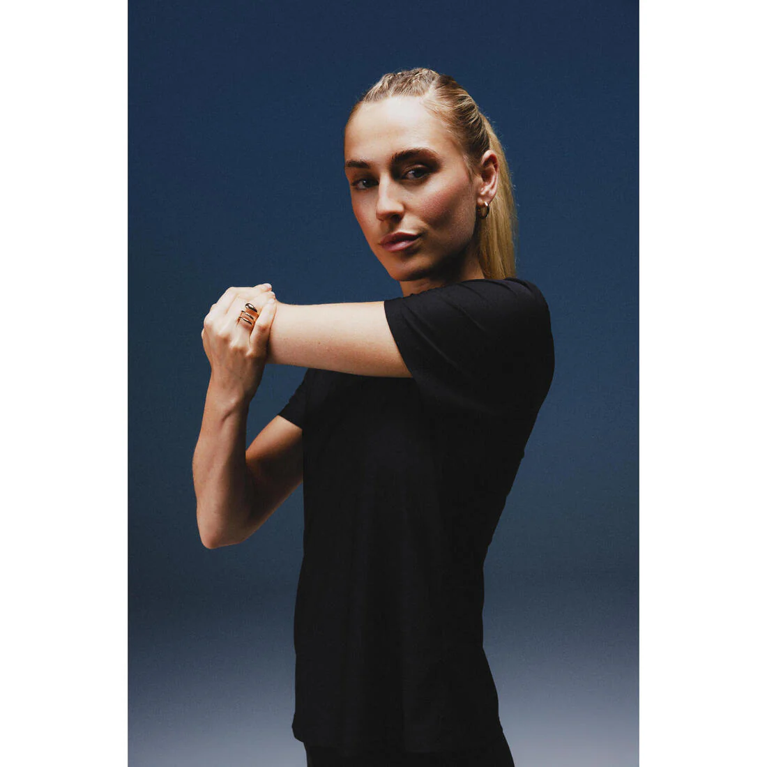T-shirt manches courtes femme noir - Image 7
