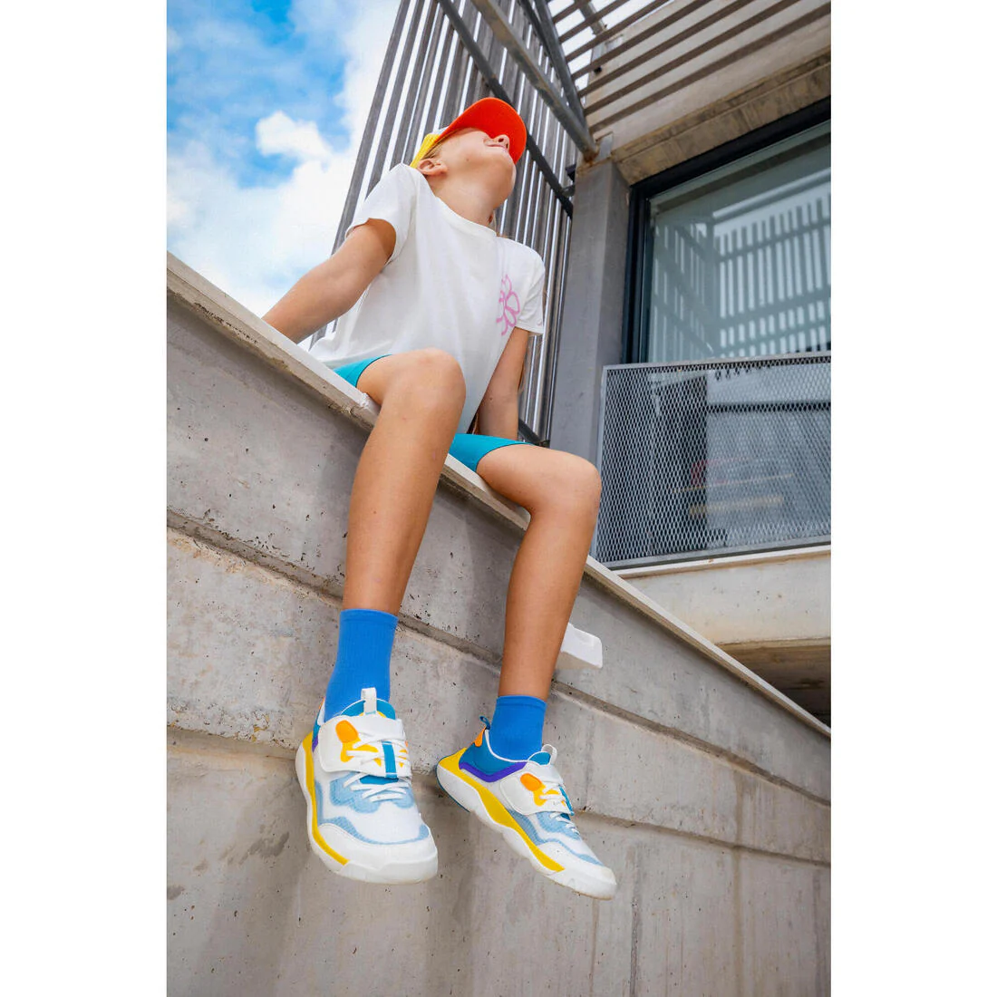 T-shirt multisport coton fille, imprimé blanc - Image 9