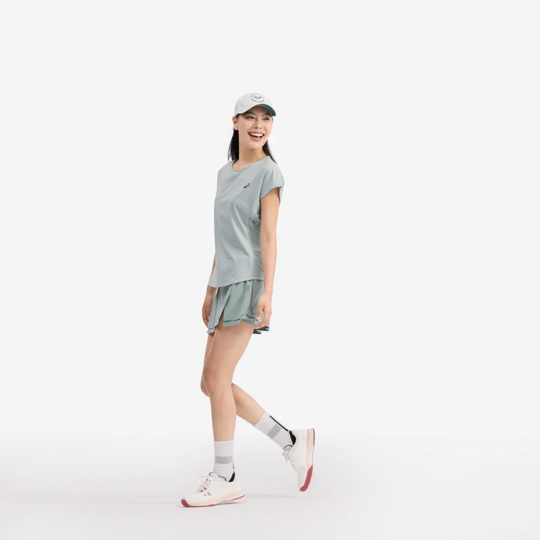 T-Shirt tennis col rond dry soft femme - Dry 500 blanc cassé - Image 11