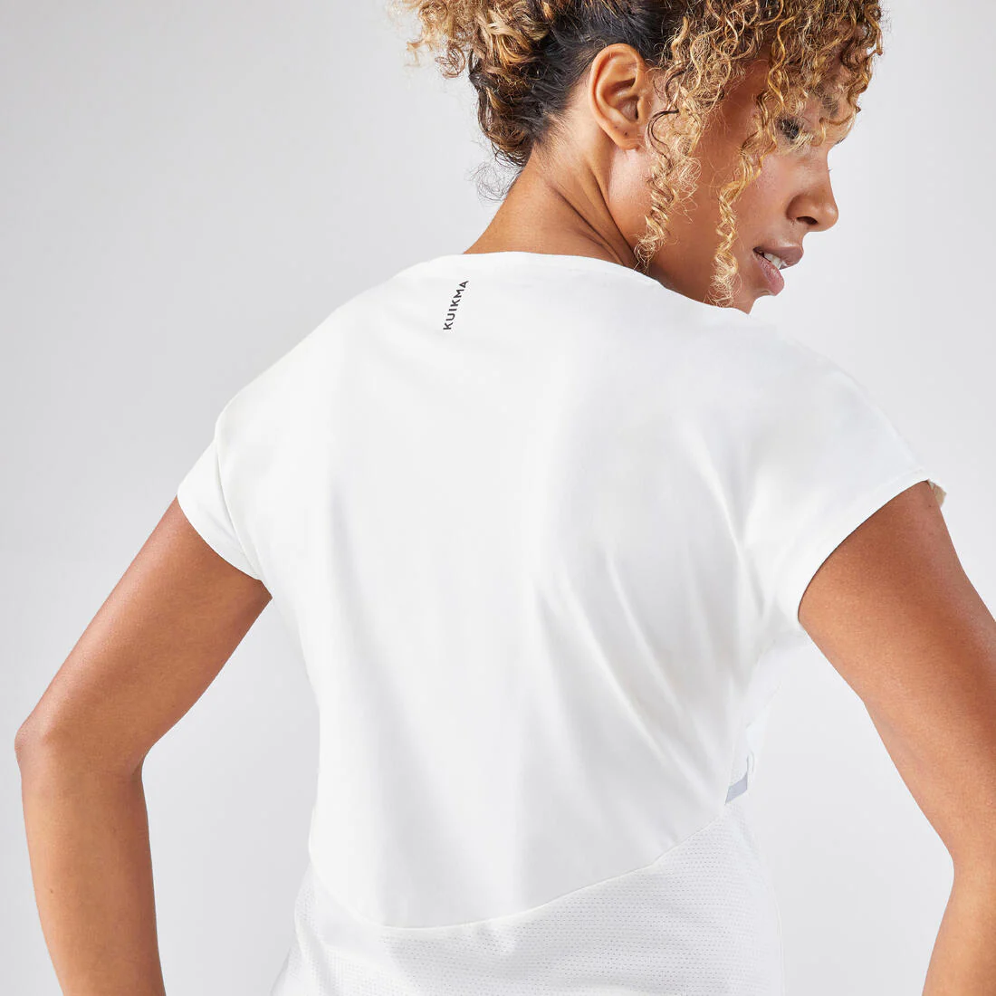 T-Shirt tennis col rond dry soft femme - Dry 500 blanc cassé - Image 12