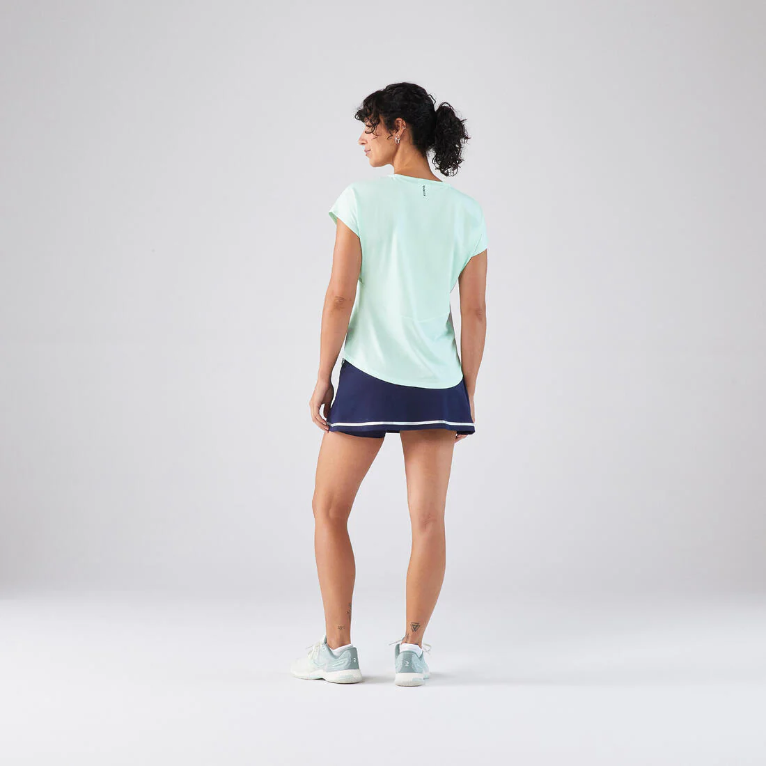 T-Shirt tennis col rond dry soft femme - Dry 500 blanc cassé - Image 14