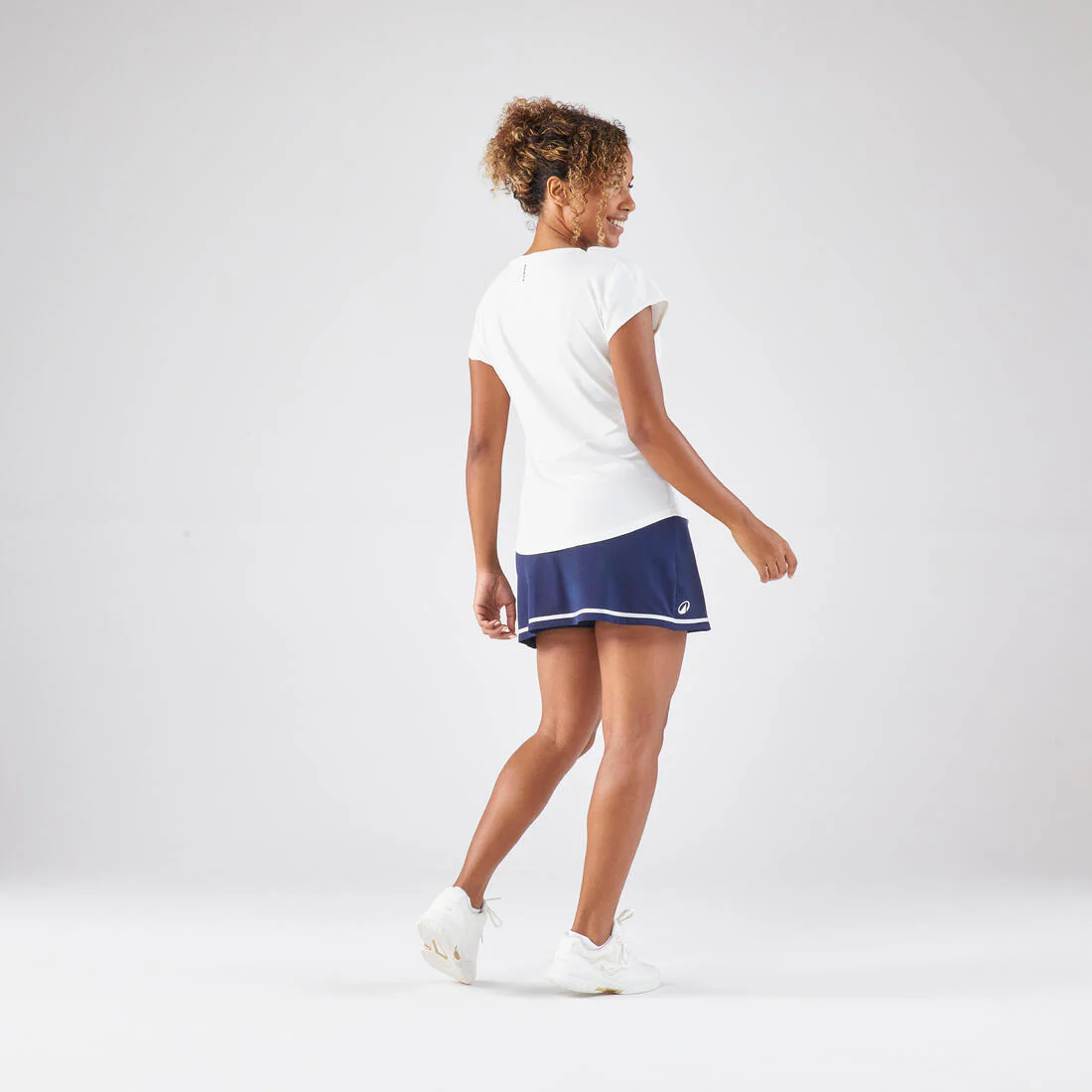 T-Shirt tennis col rond dry soft femme - Dry 500 blanc cassé - Image 15