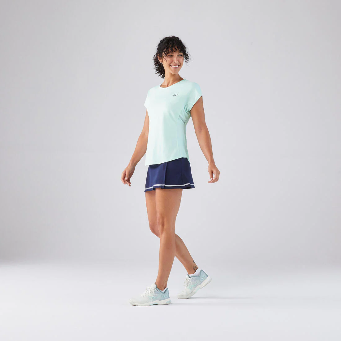 T-Shirt tennis col rond dry soft femme - Dry 500 blanc cassé - Image 6