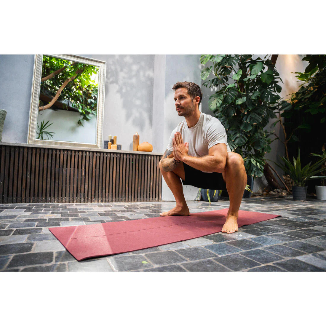 Tapis de yoga débutant adhérence et confort 5mm, bleu foncé - Image 19