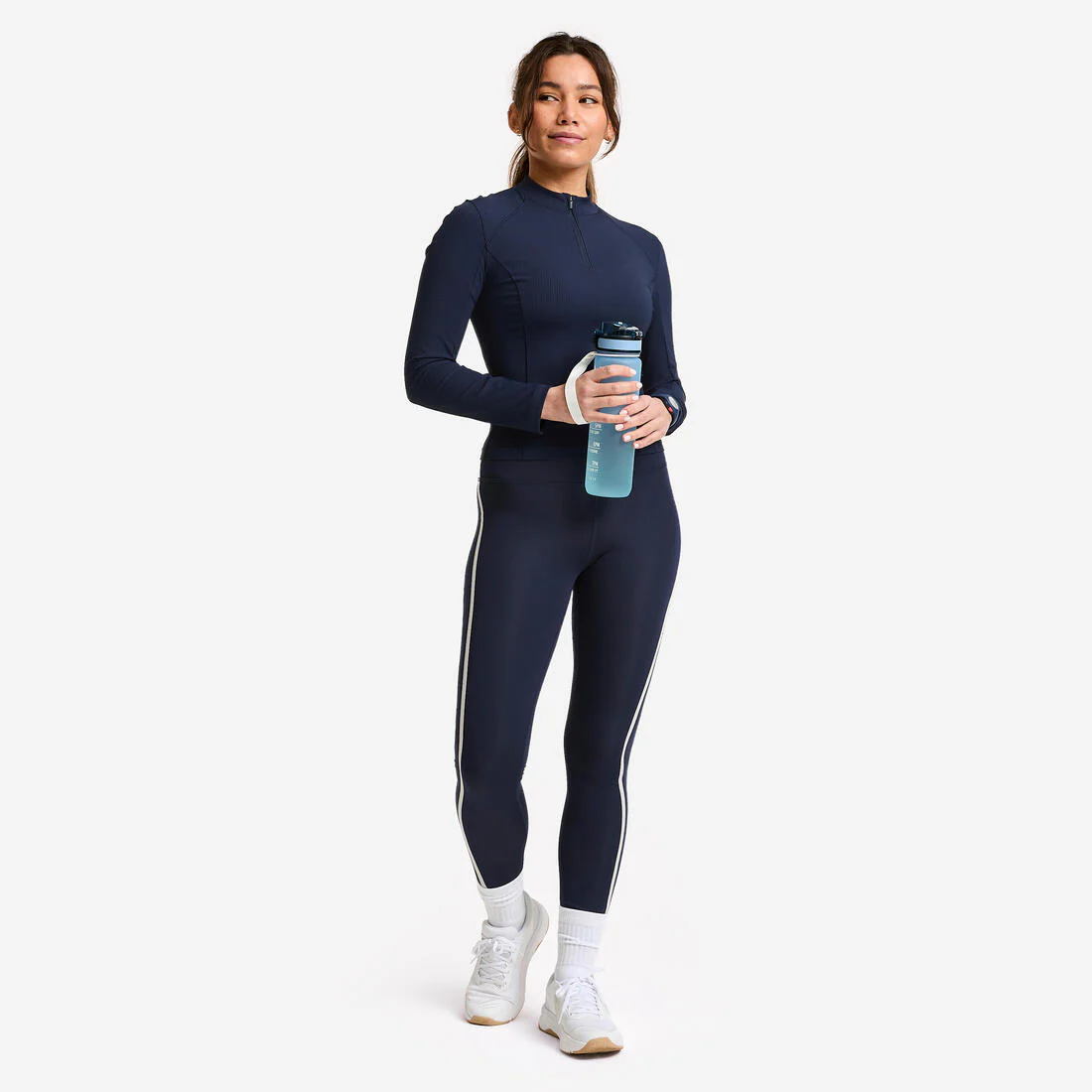 Tee-shirt manches longues demi zip femme foncé - Image 3