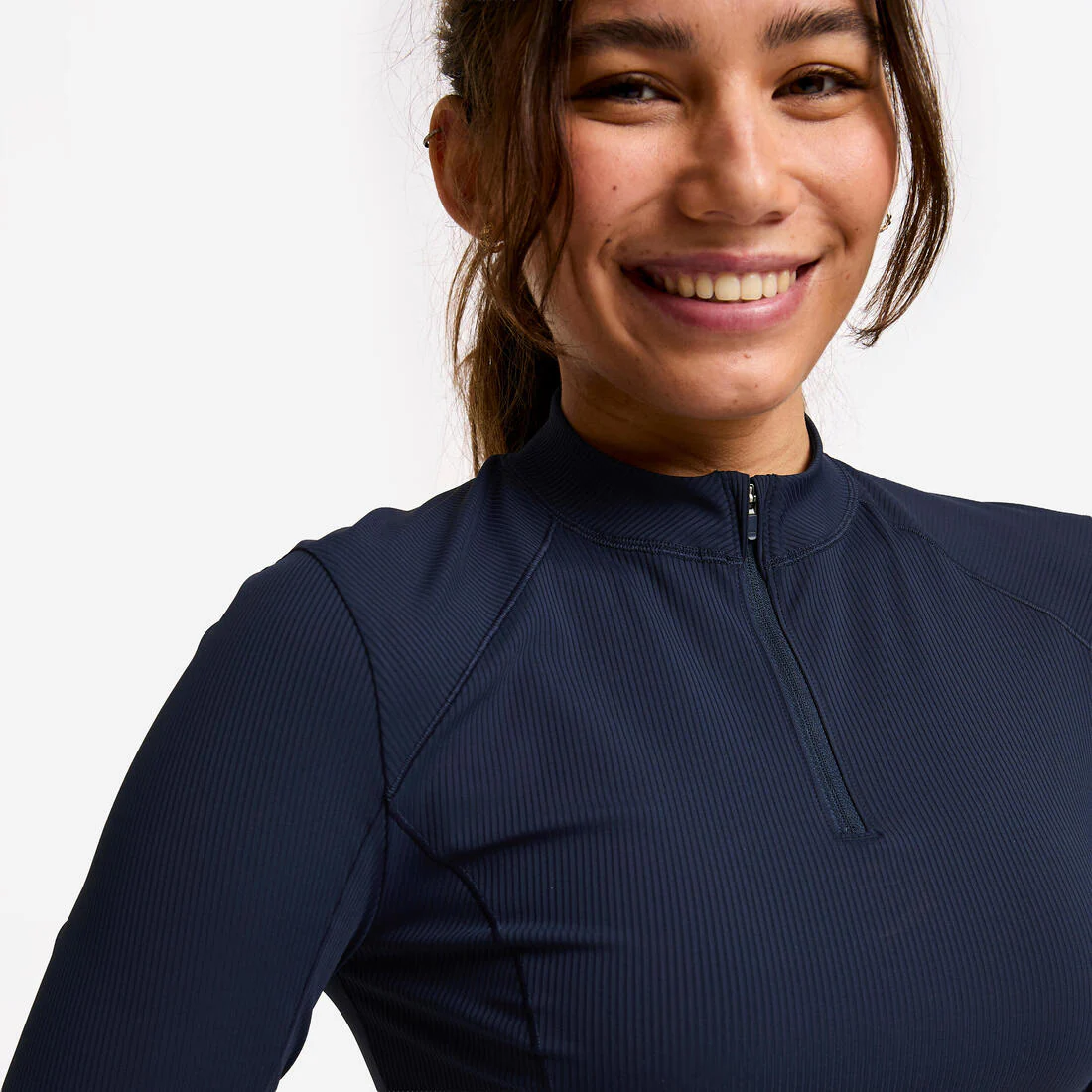 Tee-shirt manches longues demi zip femme foncé - Image 9