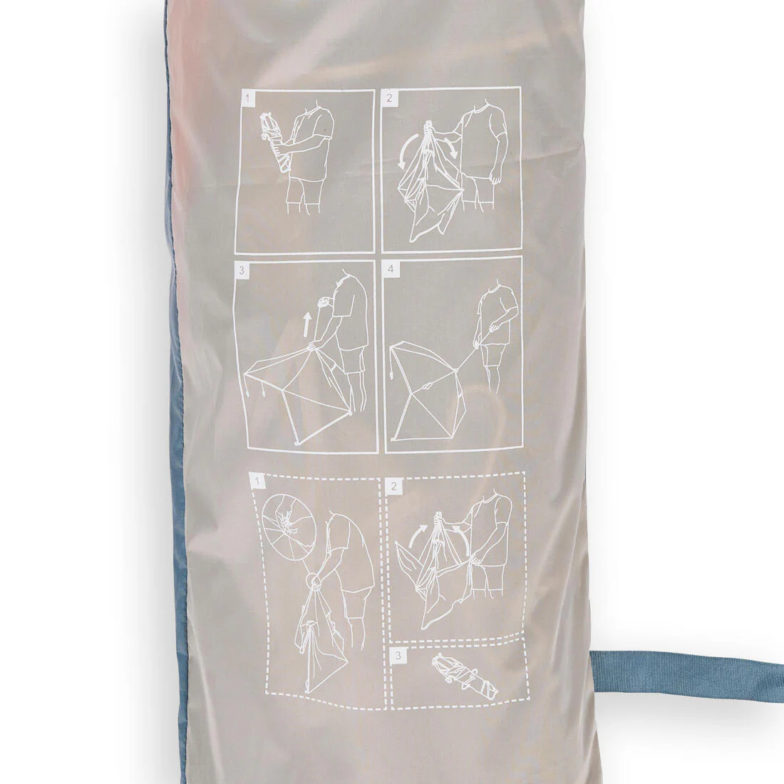 Tente de plage compacte 3 places UPF 50+ diamètre 180cm - Iwiko gris beige - Image 7