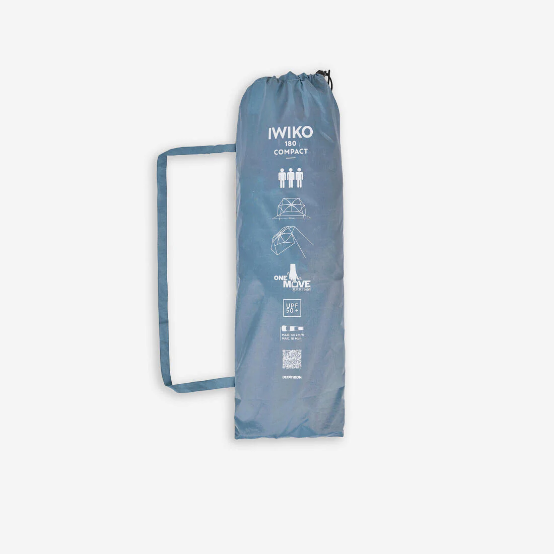 Tente de plage compacte 3 places UPF 50+ diamètre 180cm - Iwiko gris beige - Image 8