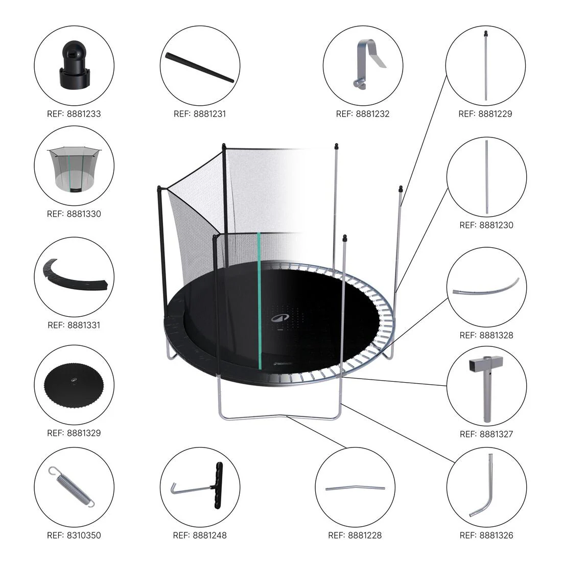 Trampoline rond avec filet de protection, Trampoline 300 - Image 10