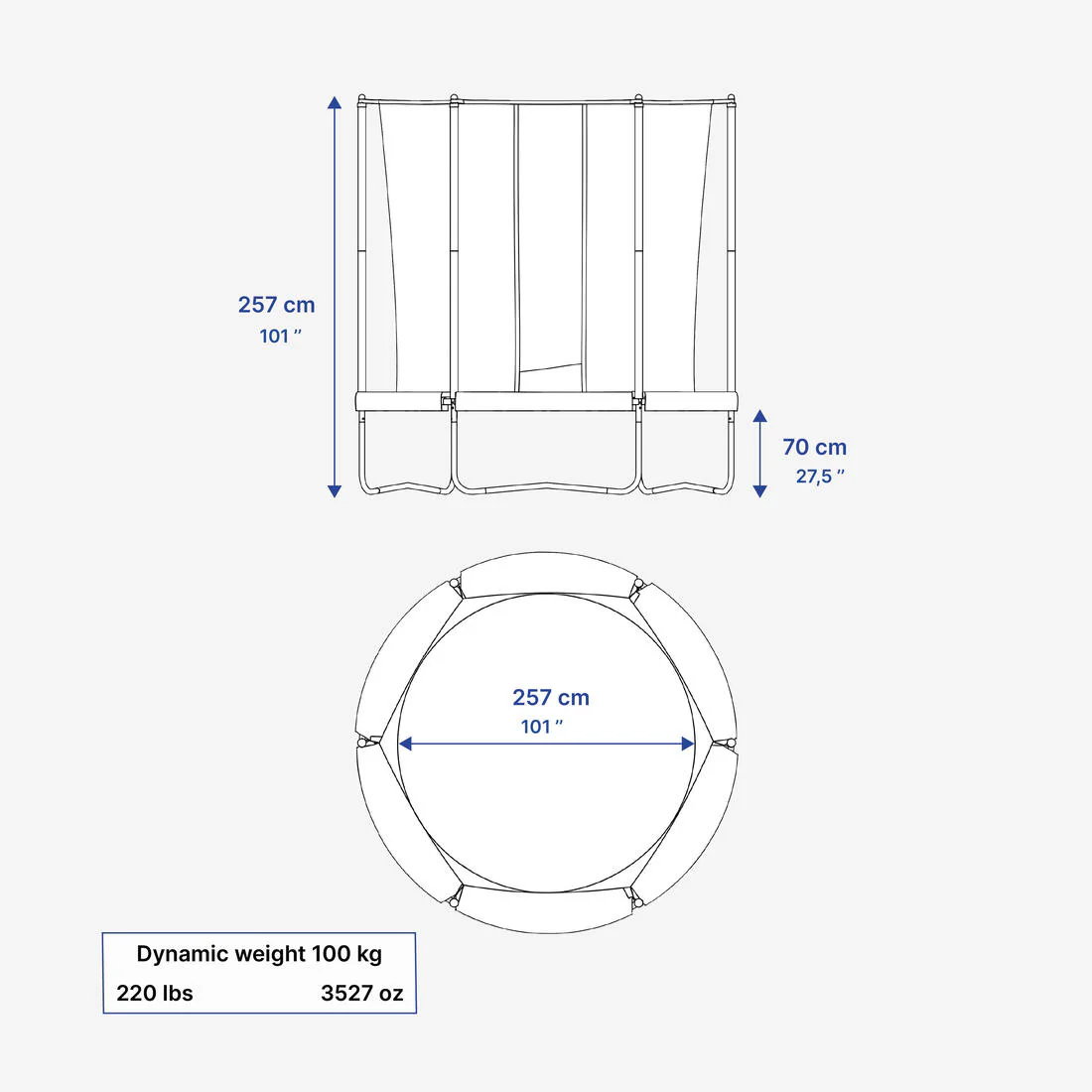 Trampoline rond avec filet de protection, Trampoline 300 - Image 5