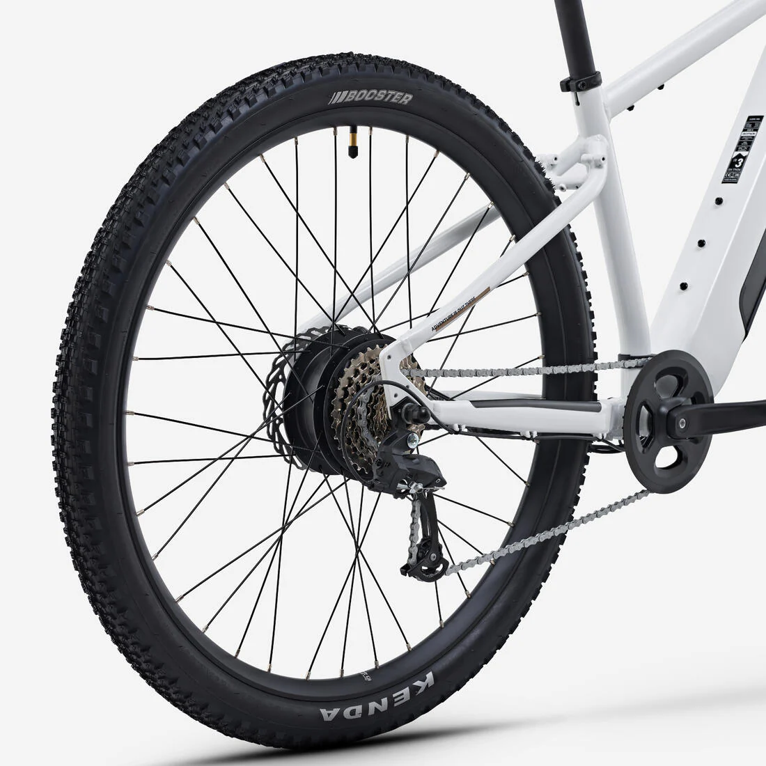 Vélo VTT électrique randonnée semi-rigide  29" Cadre Aluminium, E-EXPL 100 blanc - Image 5