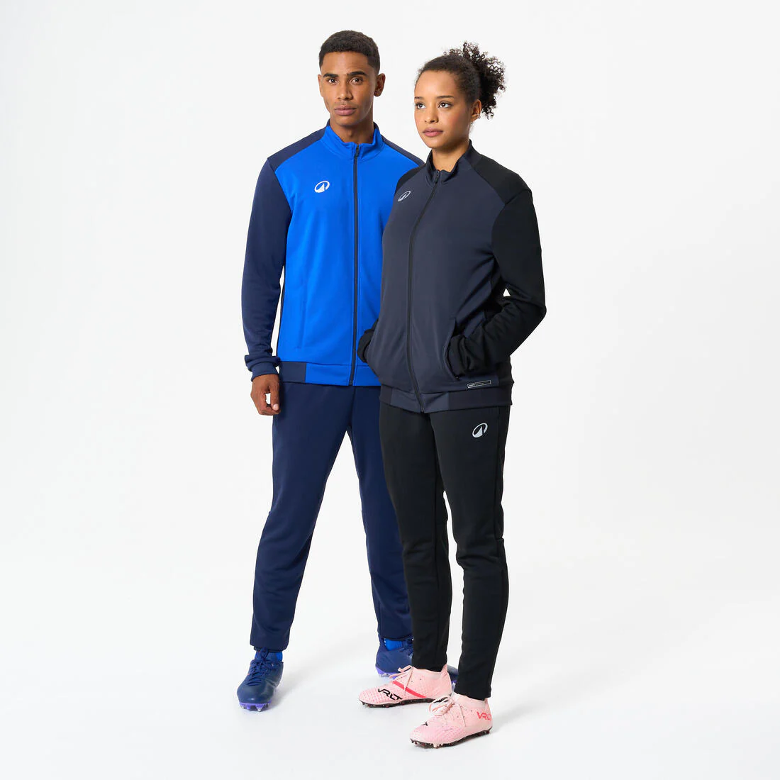 Veste de football d'entrainement ESSENTIELLE  noire et grise - Image 2