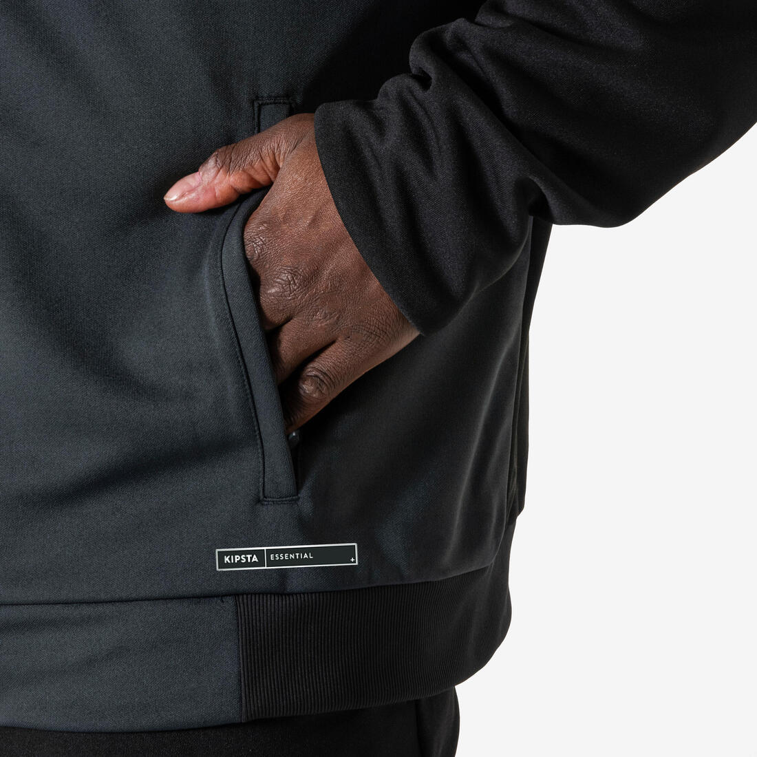 Veste de football d'entrainement ESSENTIELLE  noire et grise - Image 4