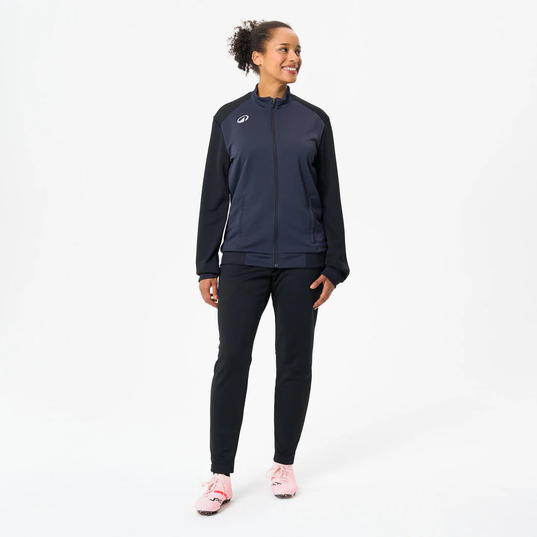 Veste de football d'entrainement ESSENTIELLE  noire et grise - Image 5