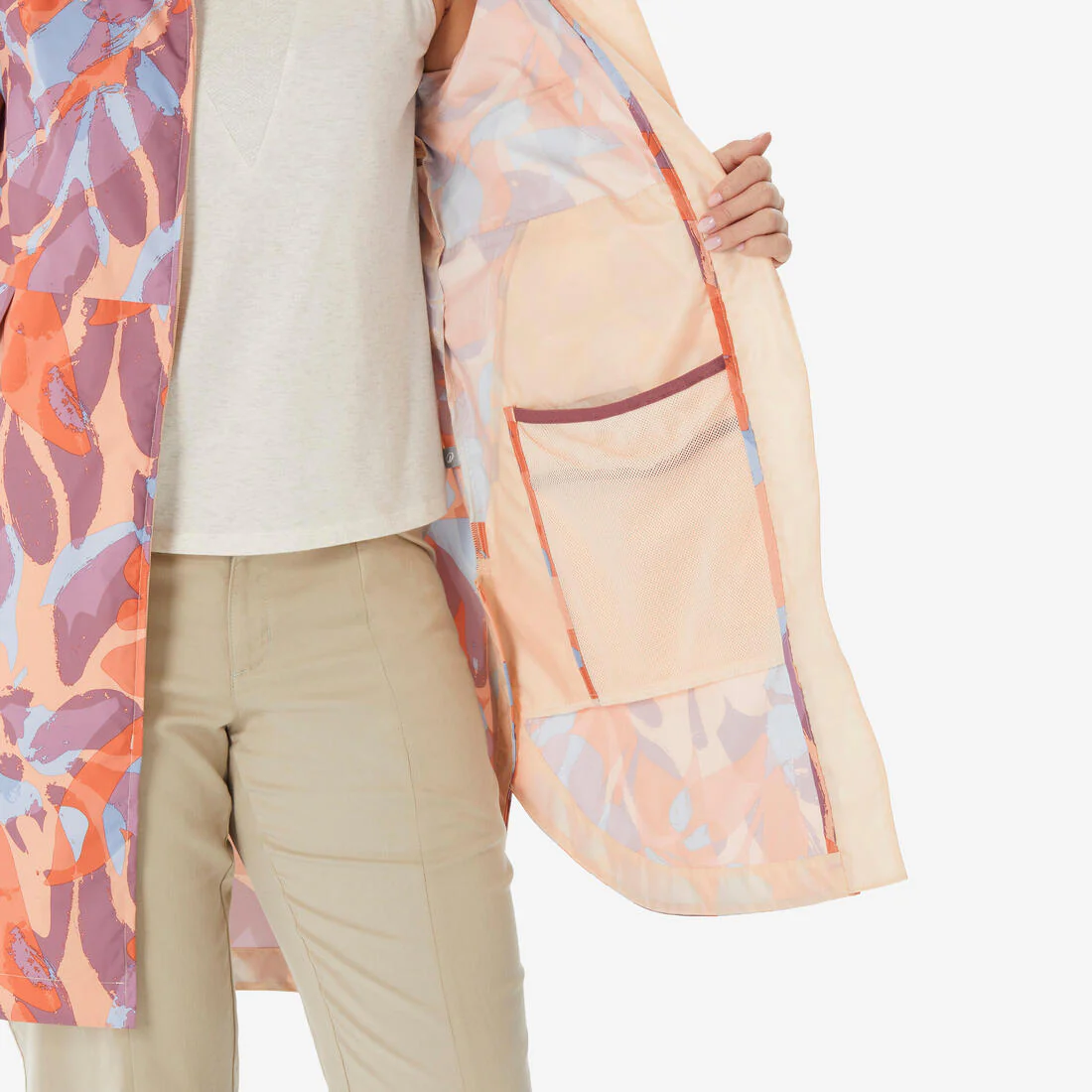 Veste de randonnée imperméable femme, Raincut Longue - Image 28