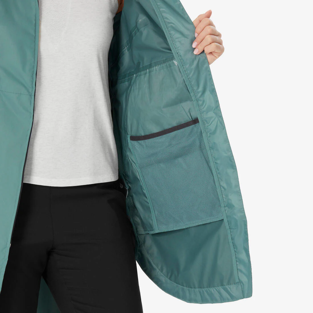 Veste de randonnée imperméable femme, Raincut Longue - Image 36