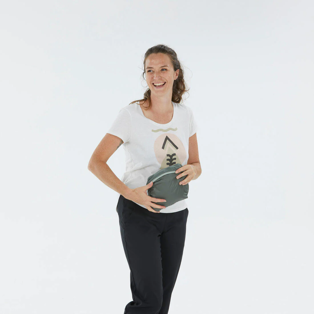 Veste de randonnée imperméable femme, Raincut Longue - Image 38