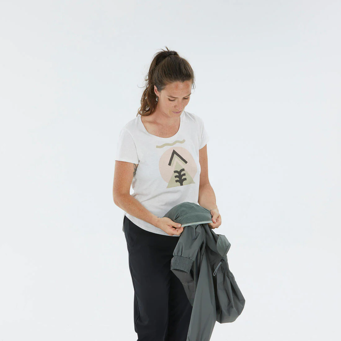 Veste de randonnée imperméable femme, Raincut Longue - Image 43