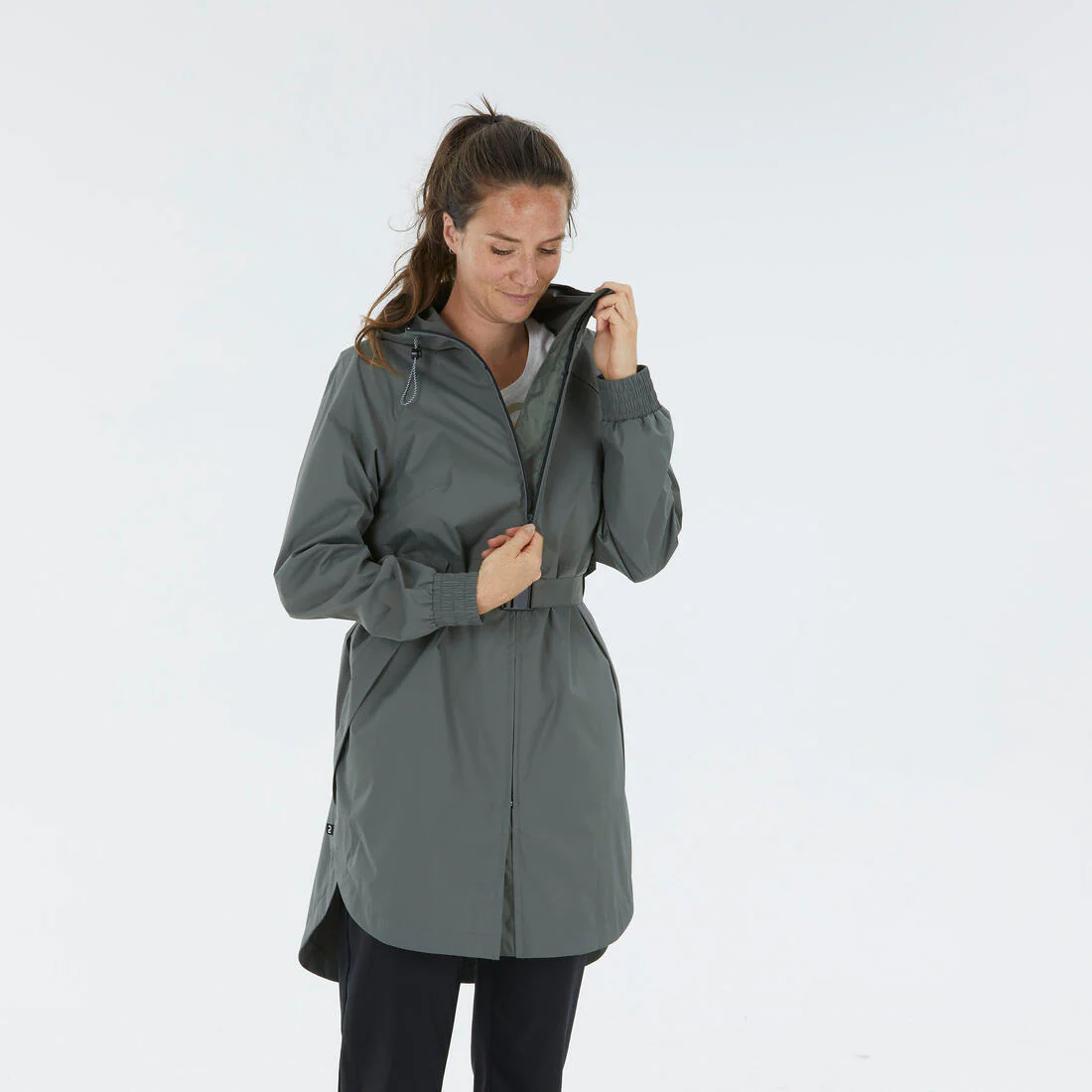 Veste de randonnée imperméable femme, Raincut Longue - Image 5