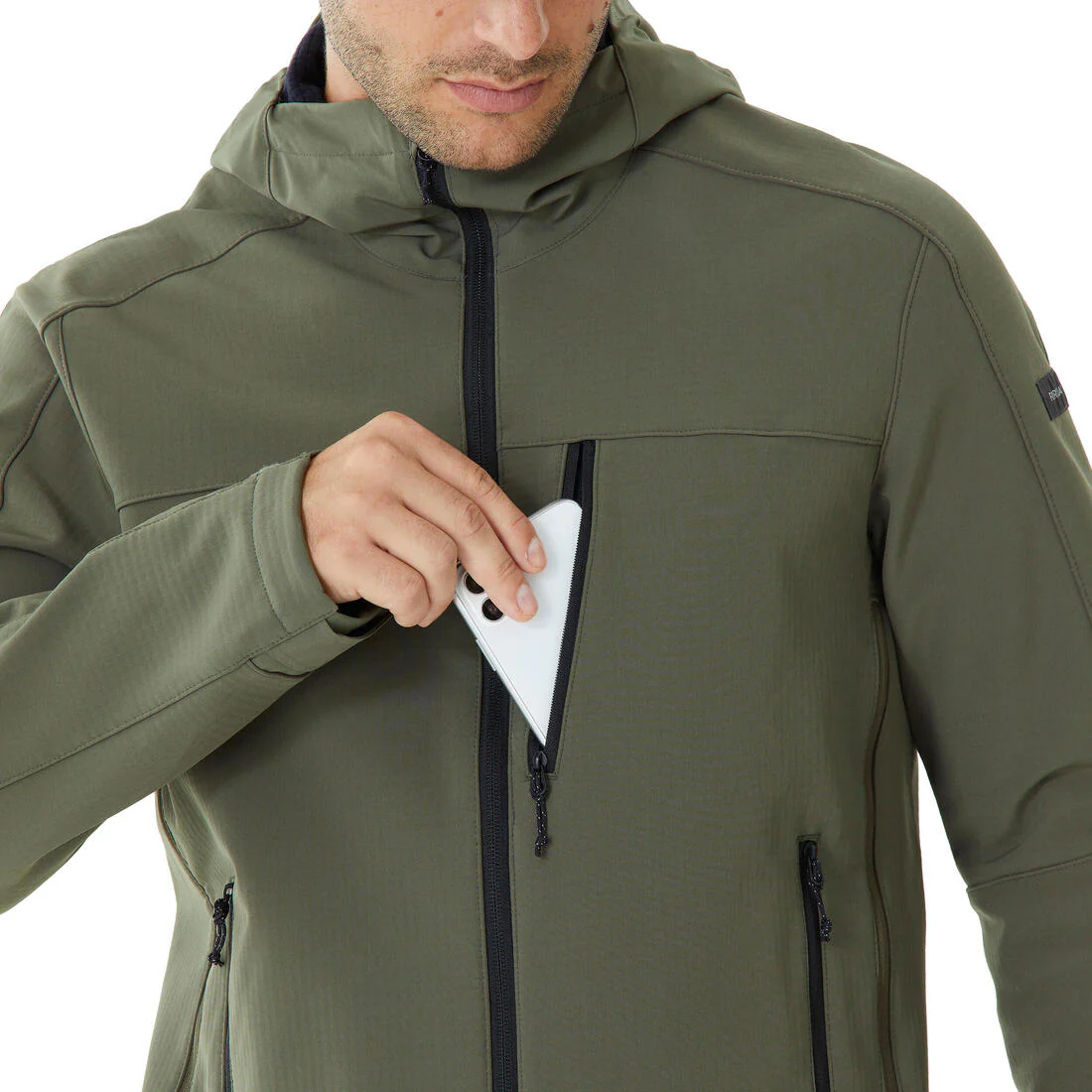 Veste de trek coupe-vent softshell homme, MT500 khaki - Image 13