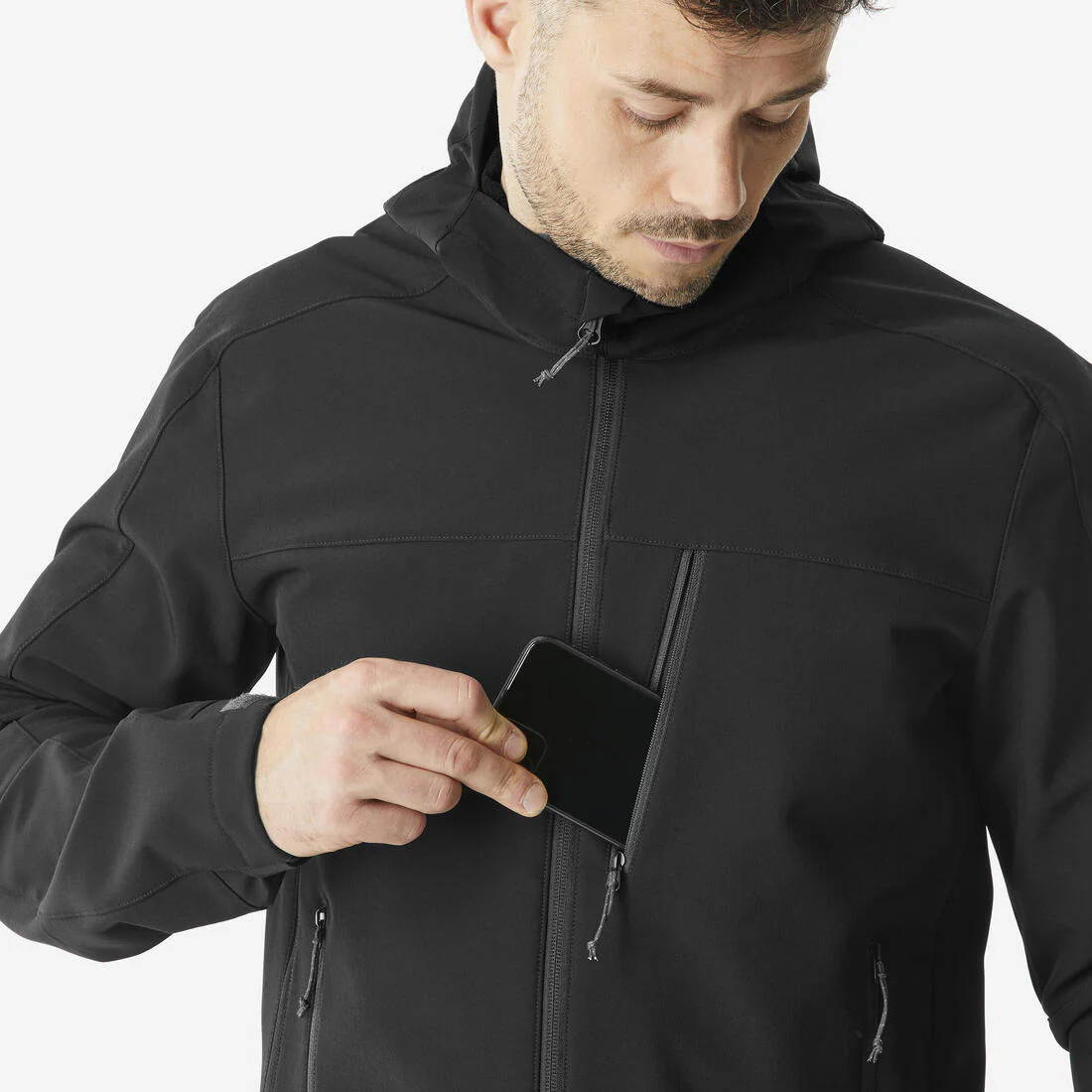 Veste de trek coupe-vent softshell homme, MT500 khaki - Image 14