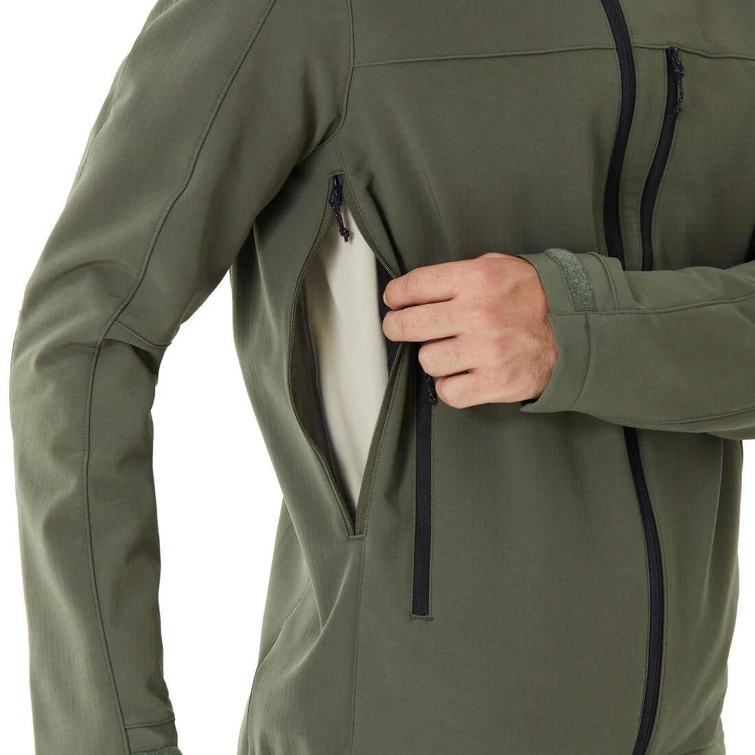 Veste de trek coupe-vent softshell homme, MT500 khaki - Image 19