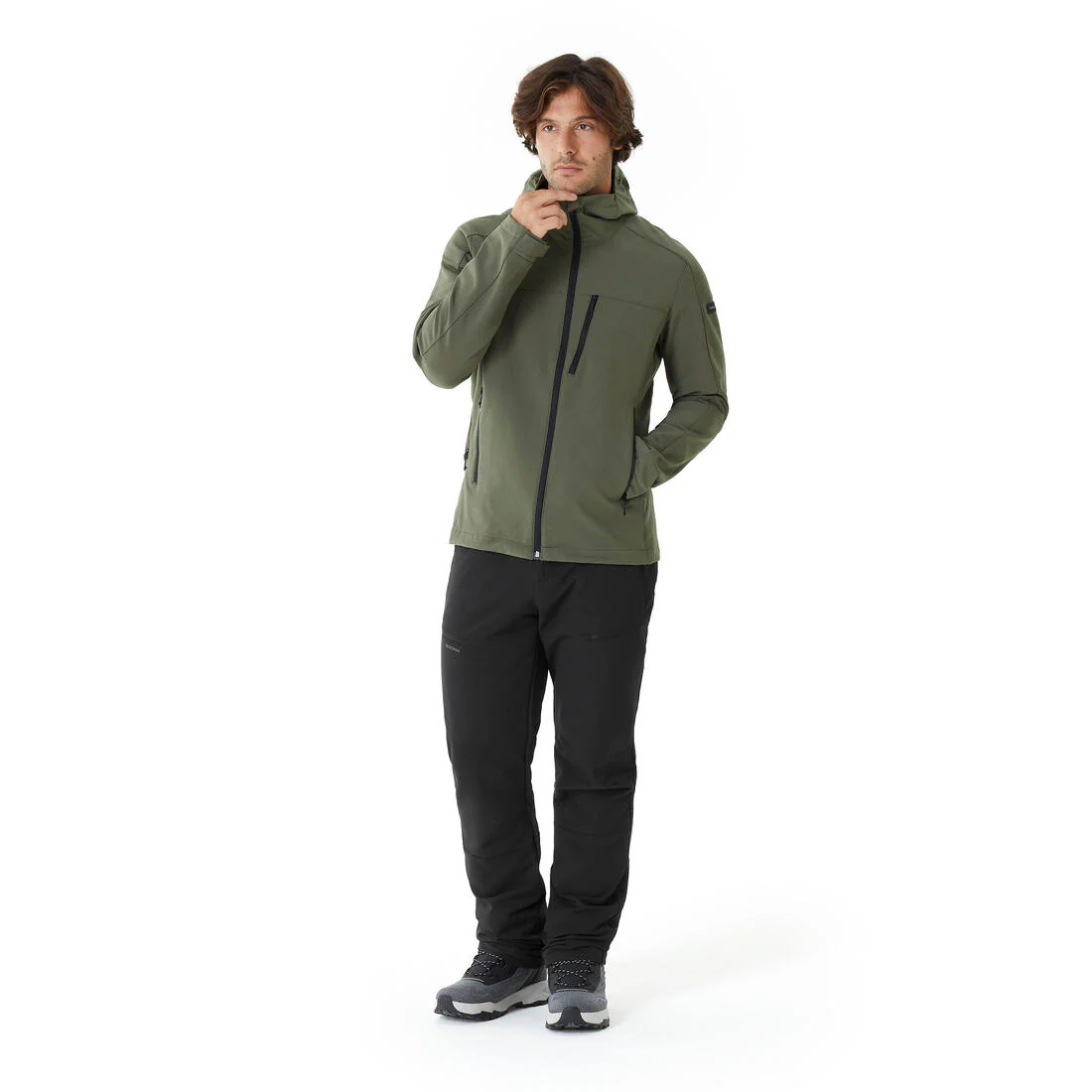 Veste de trek coupe-vent softshell homme, MT500 khaki - Image 3