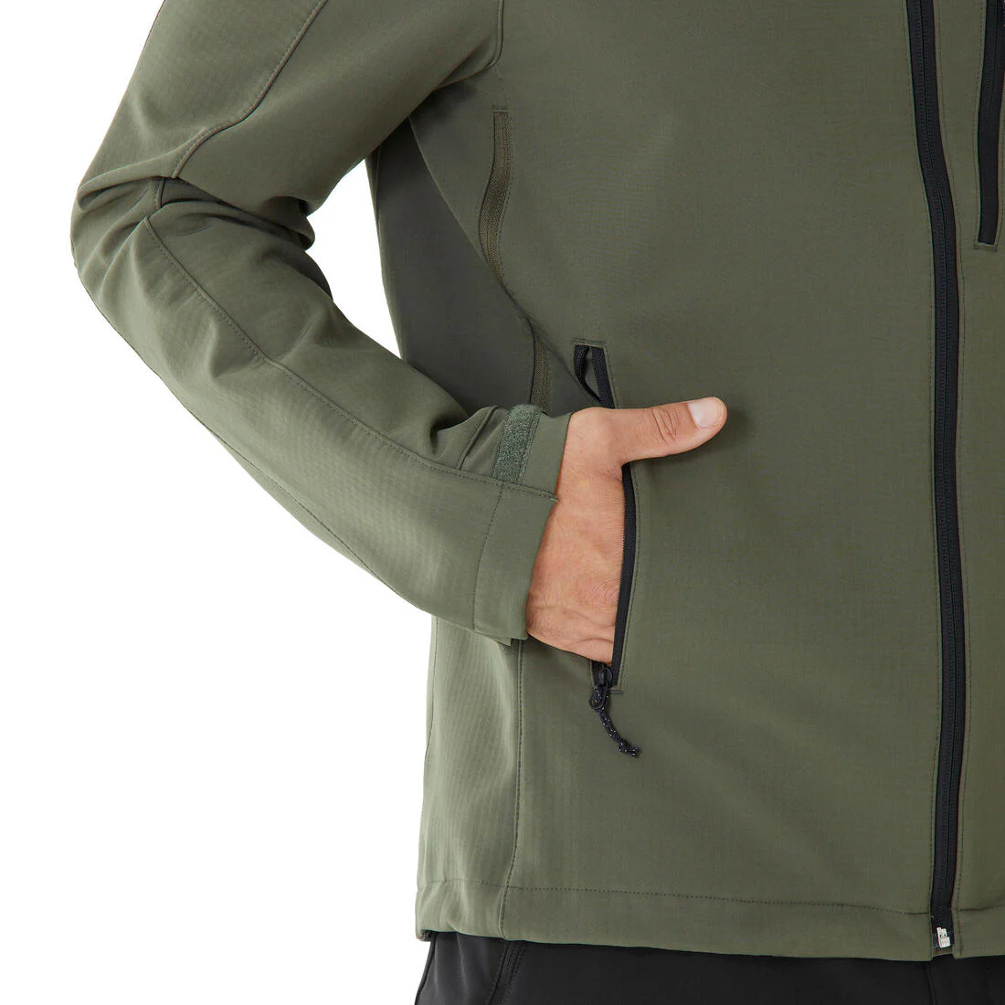 Veste de trek coupe-vent softshell homme, MT500 khaki - Image 9