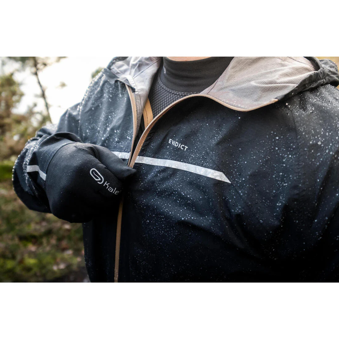 Veste imperméable de running & trail running Homme - KIPRUN Run 500 Rain Noire - Image 12